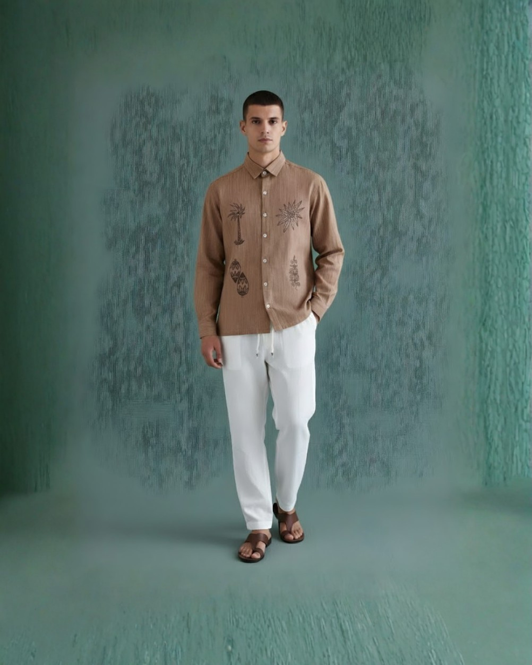 The Earthbound - Embroidery Linen Shirt